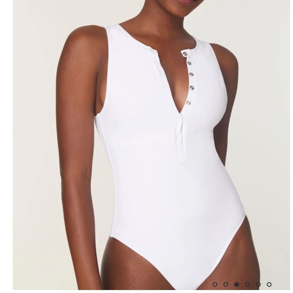 Andie Swim The Malibu One Piece Ribbed White size M NWT minimalist‎